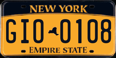 NY license plate GIO0108