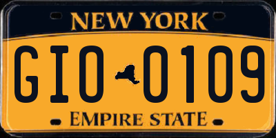 NY license plate GIO0109