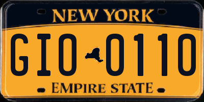 NY license plate GIO0110