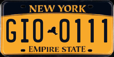 NY license plate GIO0111
