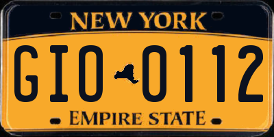NY license plate GIO0112