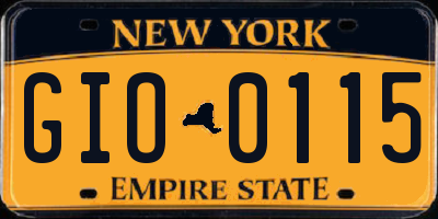 NY license plate GIO0115