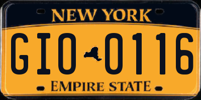 NY license plate GIO0116
