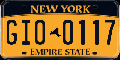 NY license plate GIO0117