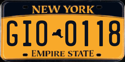 NY license plate GIO0118