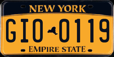 NY license plate GIO0119