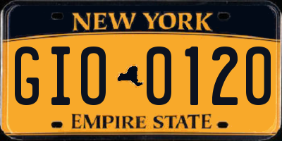 NY license plate GIO0120
