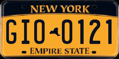NY license plate GIO0121