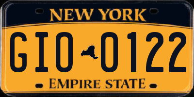 NY license plate GIO0122