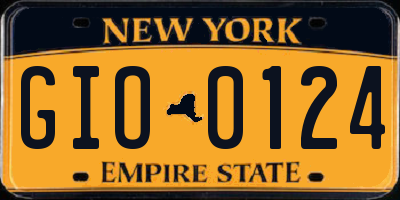 NY license plate GIO0124
