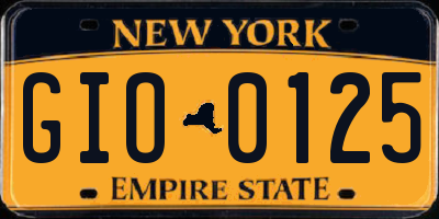 NY license plate GIO0125