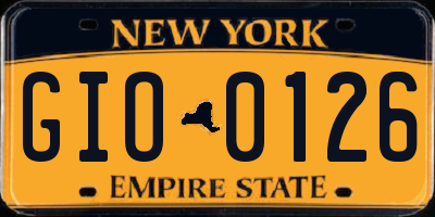 NY license plate GIO0126
