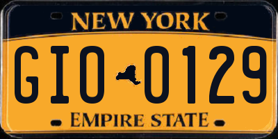 NY license plate GIO0129