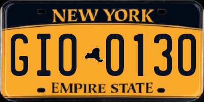 NY license plate GIO0130