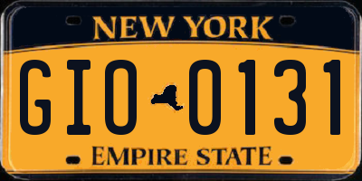 NY license plate GIO0131