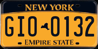 NY license plate GIO0132