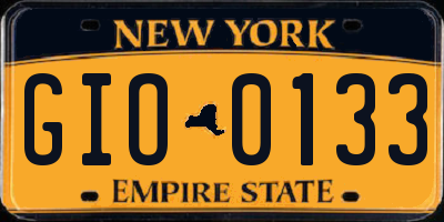 NY license plate GIO0133