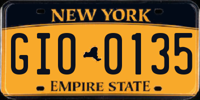 NY license plate GIO0135