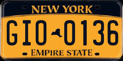 NY license plate GIO0136