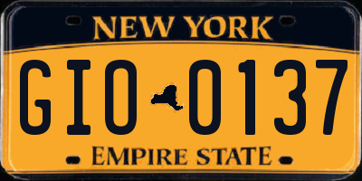 NY license plate GIO0137