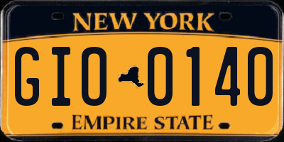 NY license plate GIO0140