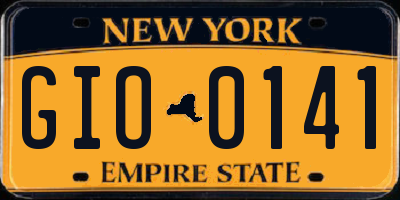 NY license plate GIO0141