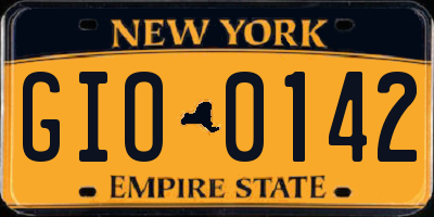 NY license plate GIO0142