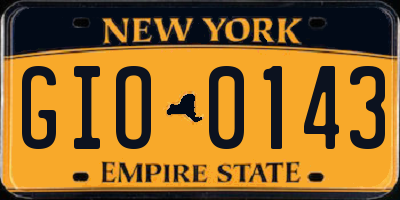 NY license plate GIO0143