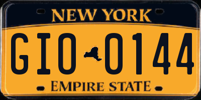 NY license plate GIO0144