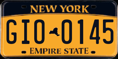 NY license plate GIO0145