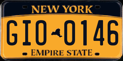 NY license plate GIO0146