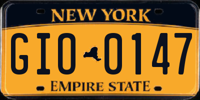 NY license plate GIO0147