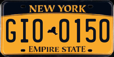 NY license plate GIO0150