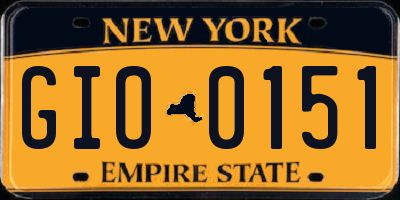NY license plate GIO0151