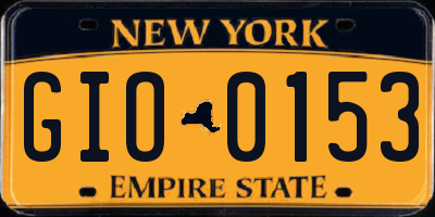 NY license plate GIO0153