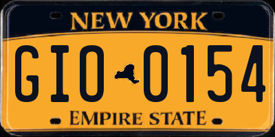 NY license plate GIO0154