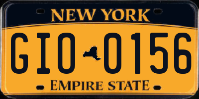 NY license plate GIO0156