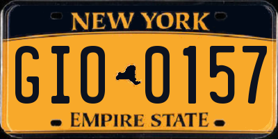 NY license plate GIO0157