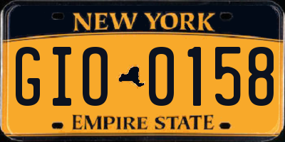 NY license plate GIO0158
