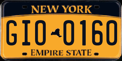 NY license plate GIO0160