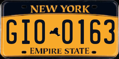 NY license plate GIO0163