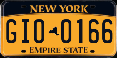 NY license plate GIO0166