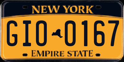 NY license plate GIO0167