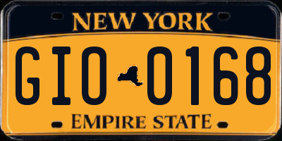 NY license plate GIO0168