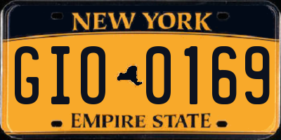 NY license plate GIO0169
