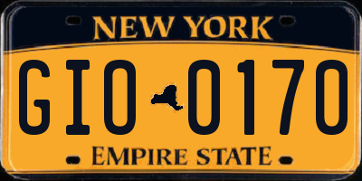 NY license plate GIO0170