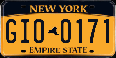 NY license plate GIO0171