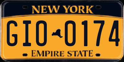 NY license plate GIO0174