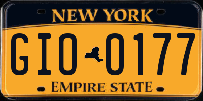NY license plate GIO0177