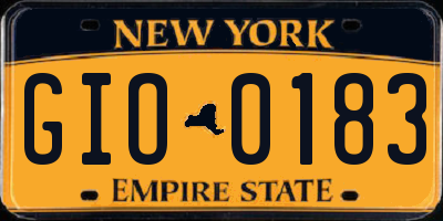 NY license plate GIO0183